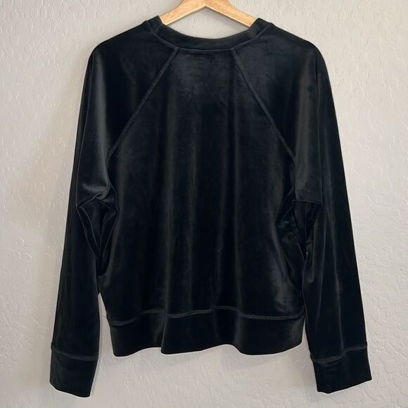 DKNY Sport Women’s Black Velour Raglan Sleeve Pullover Long Sleeve Size Medium - Picture 8 of 8